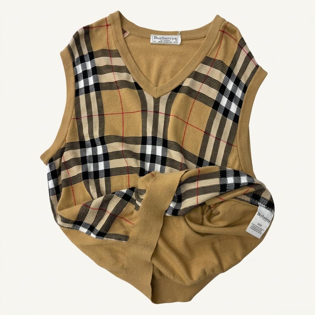 Burberry 버버리 노바체크 브이넥 슬리브리스 니트 1