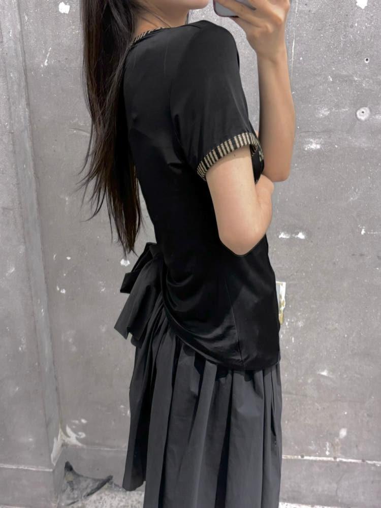 Fendi 펜디 블랙 레이온 로고 반팔 4