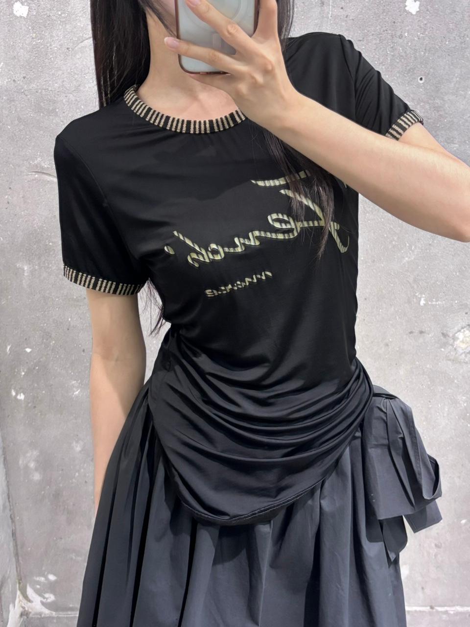 Fendi 펜디 블랙 레이온 로고 반팔 2