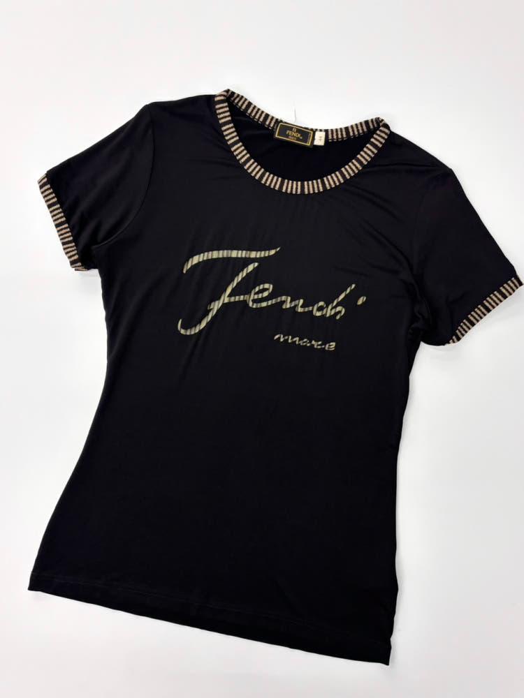 Fendi 펜디 블랙 레이온 로고 반팔 7