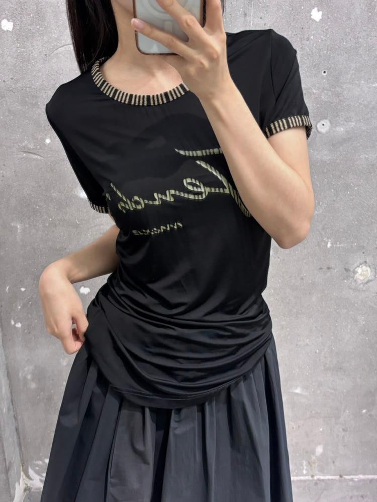 Fendi 펜디 블랙 레이온 로고 반팔 5