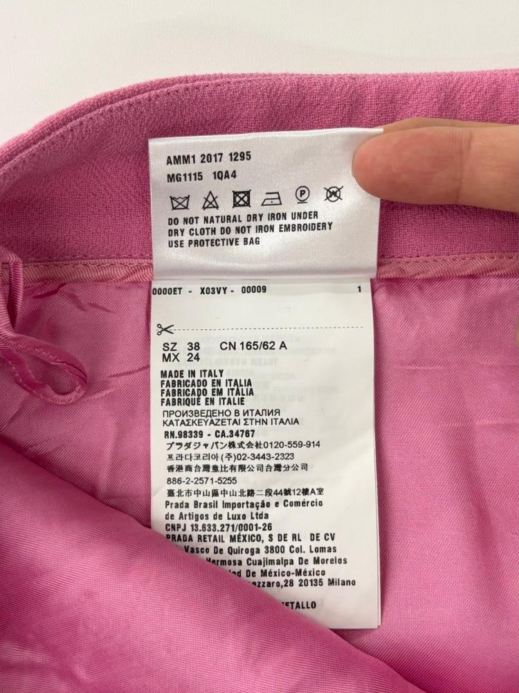 Miu Miu 미우미우 핑크 자수 미니 울 스커트 9