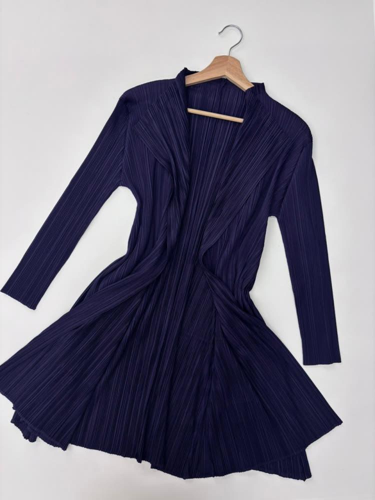 Pleats Please 플리츠플리즈 퍼플 오픈 롱 가디건 7