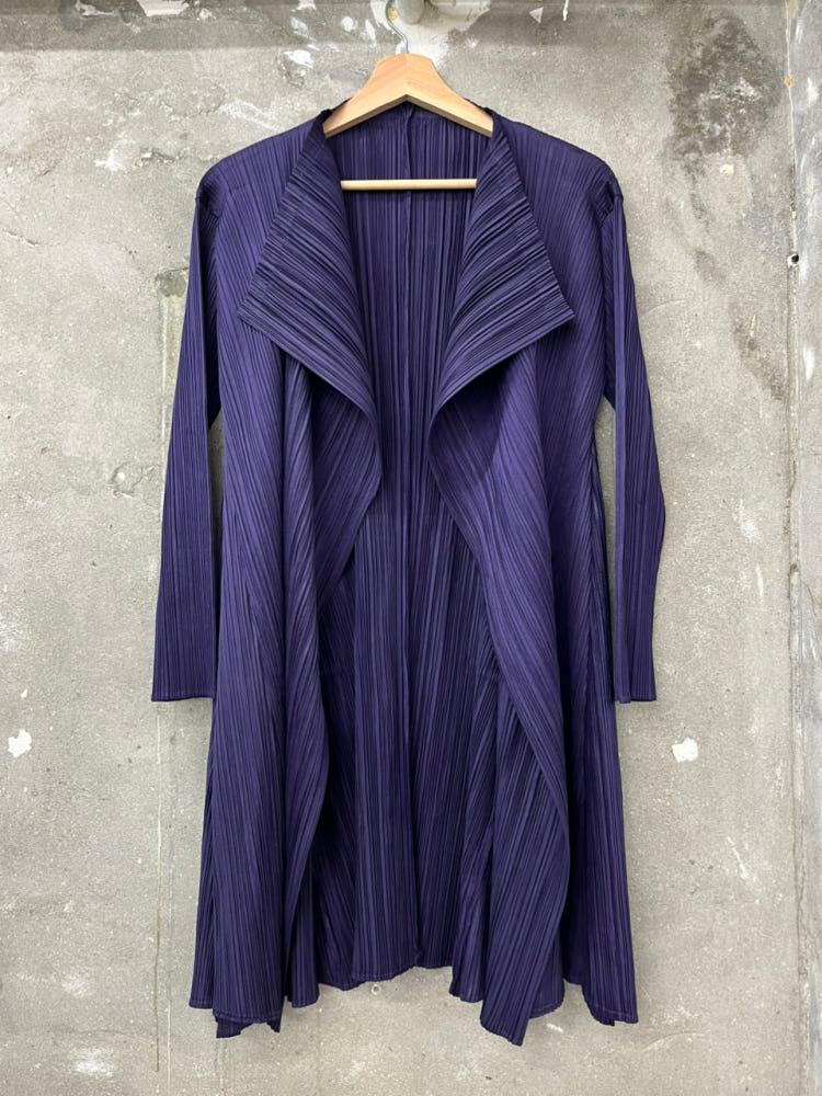 Pleats Please 플리츠플리즈 퍼플 오픈 롱 가디건 6