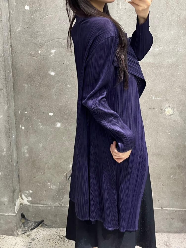 Pleats Please 플리츠플리즈 퍼플 오픈 롱 가디건 5