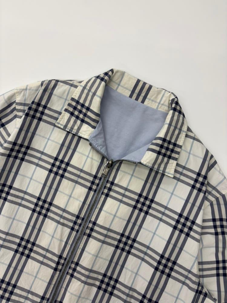 Burberry 버버리 화이트-스카이블루 리버시블 노바체크 자켓 6