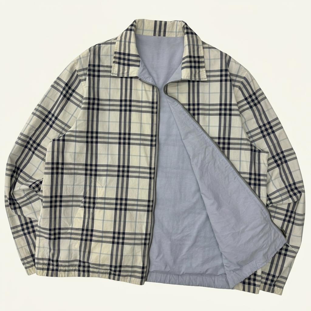 Burberry 버버리 화이트-스카이블루 리버시블 노바체크 자켓 1