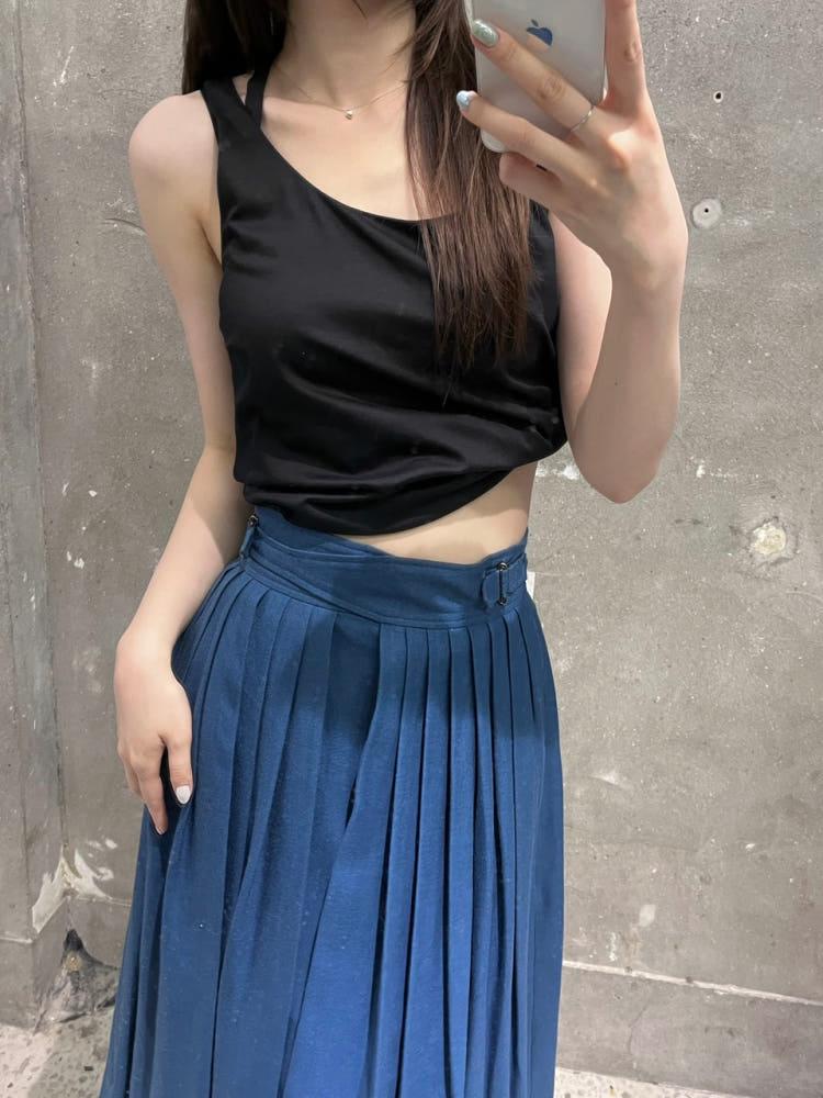 Jean Paul Gaultier 장폴고티에 블루 벨티드 플리츠 롱스커트 4