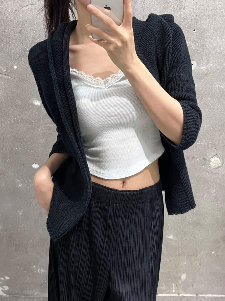 Y's 요지야마모토 블랙 오픈 코튼 가디건 3