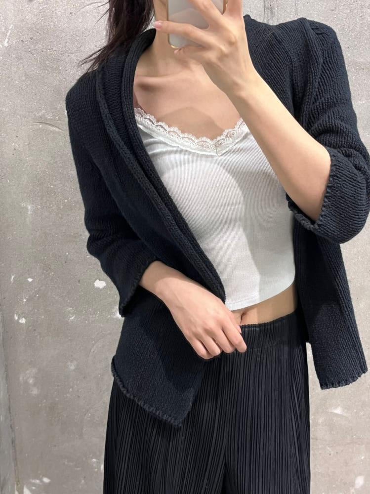 Y's 요지야마모토 블랙 오픈 코튼 가디건 5
