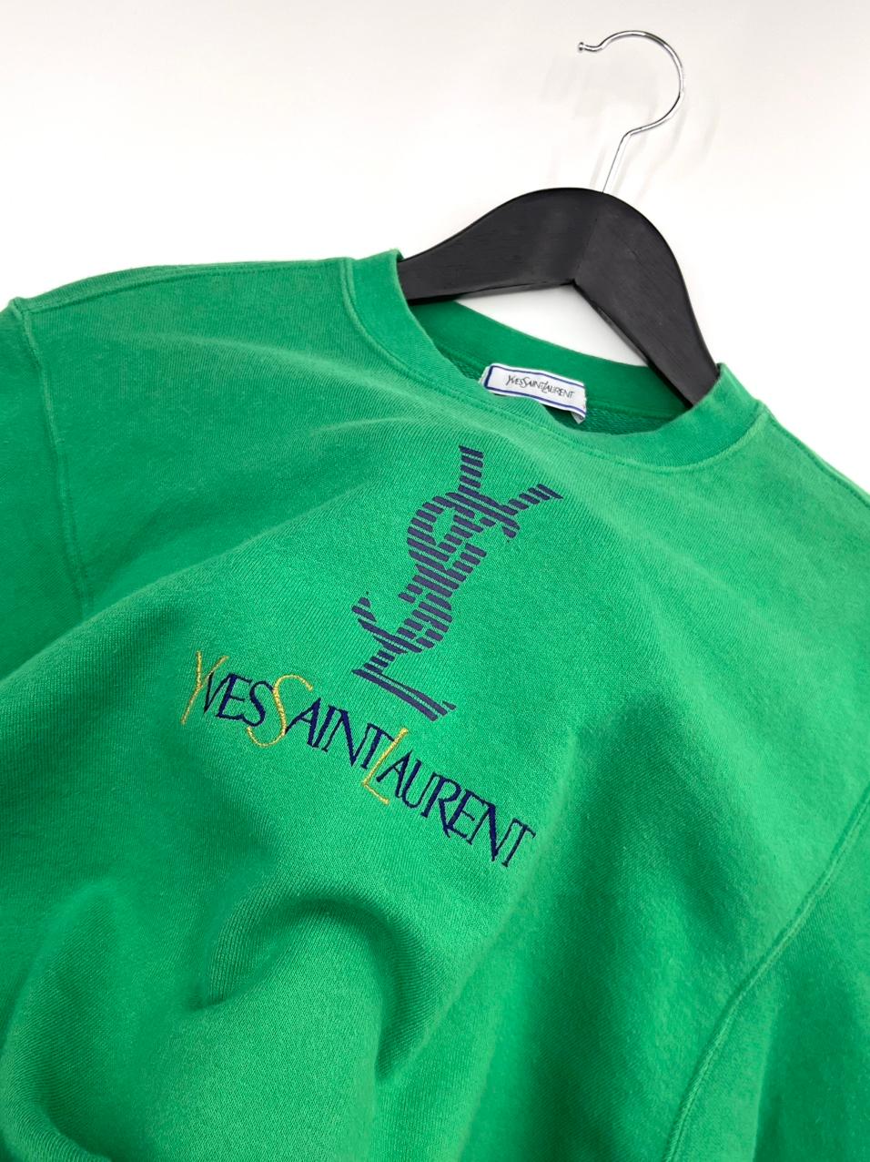YvesSaintLauren 입생로랑 90’s ysl 스펠로고 그린 맨투맨 2