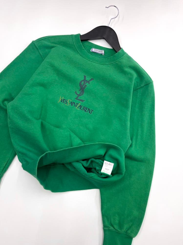 YvesSaintLauren 입생로랑 90’s ysl 스펠로고 그린 맨투맨 4