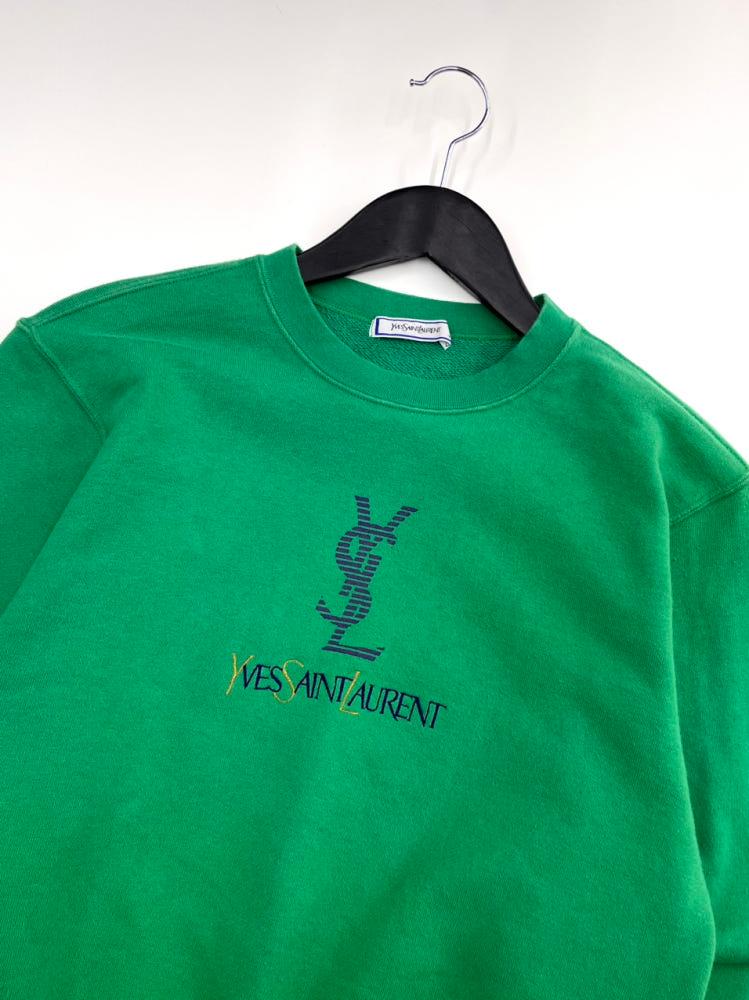 YvesSaintLauren 입생로랑 90’s ysl 스펠로고 그린 맨투맨 6