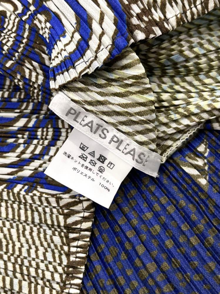Issey Miyake 이세이미야케 플리츠플리즈 브라운 블루 패턴 슬리브리스 8