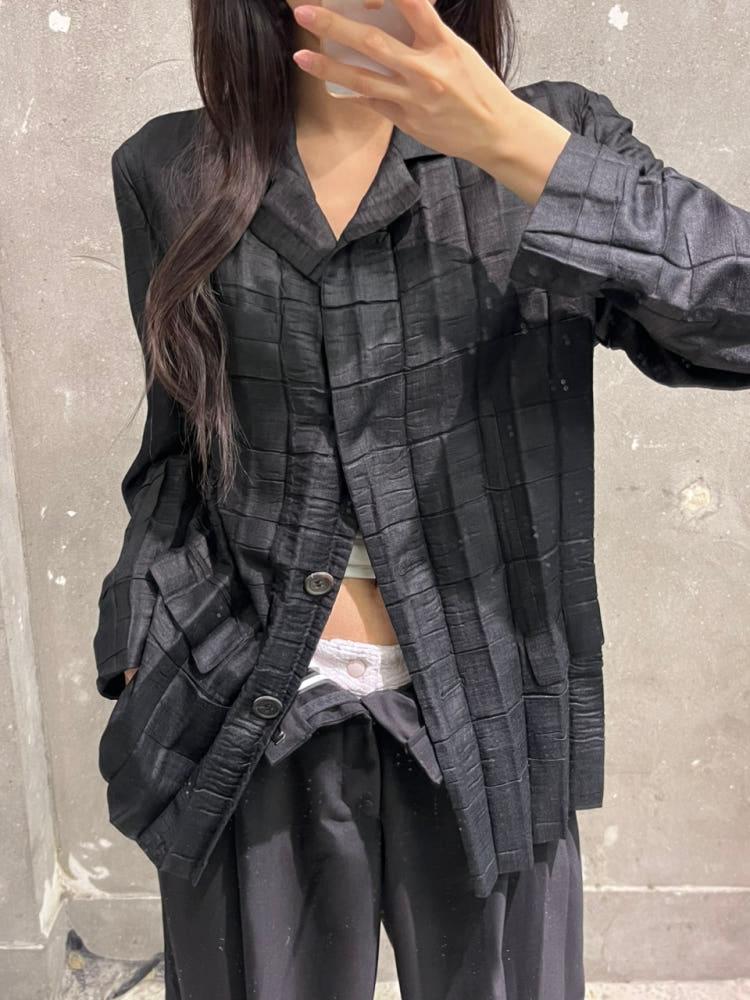 Issey Miyake 이세이미야케 블랙 플리츠 블레이저 3