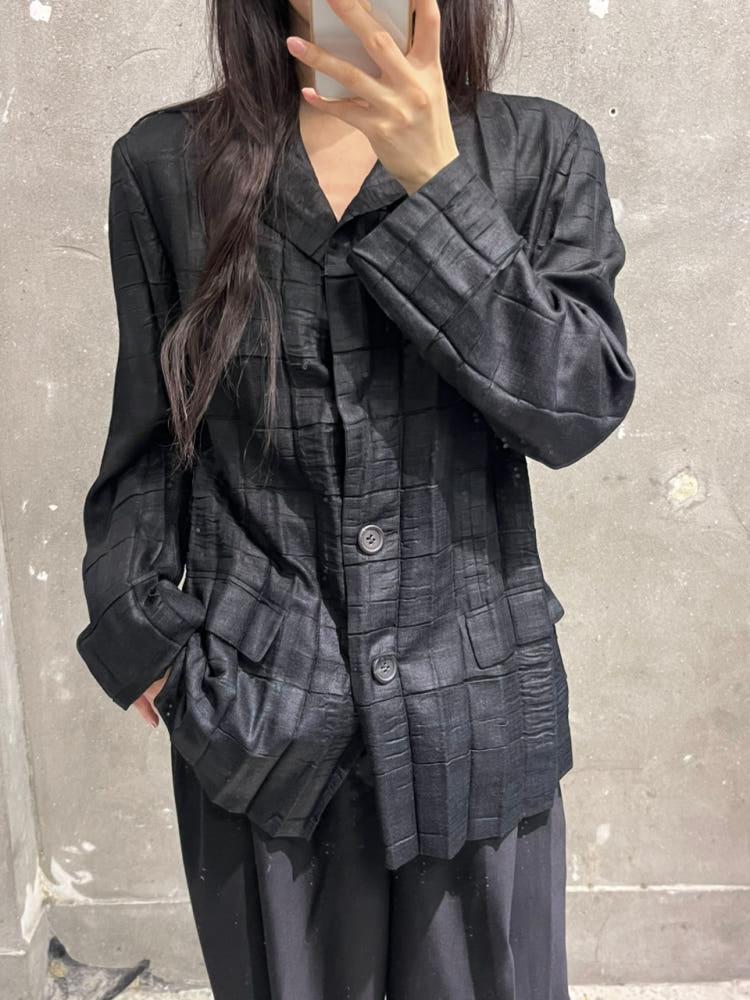 Issey Miyake 이세이미야케 블랙 플리츠 블레이저 6