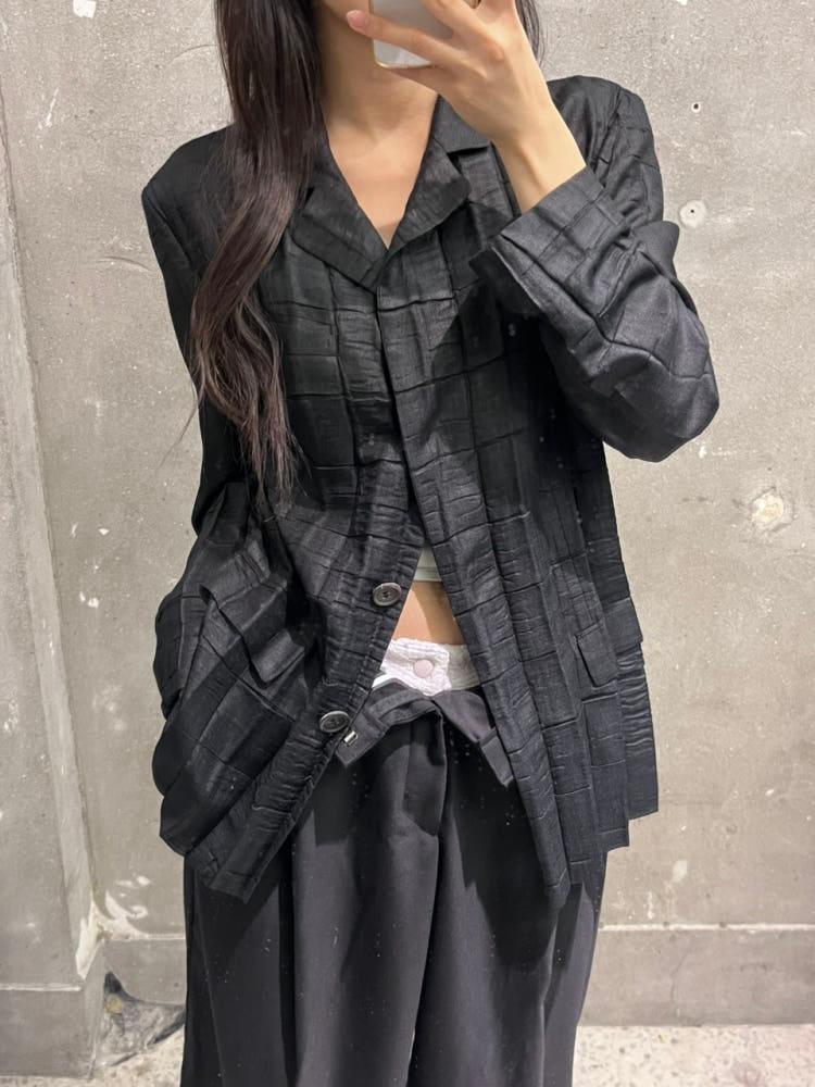 Issey Miyake 이세이미야케 블랙 플리츠 블레이저 5