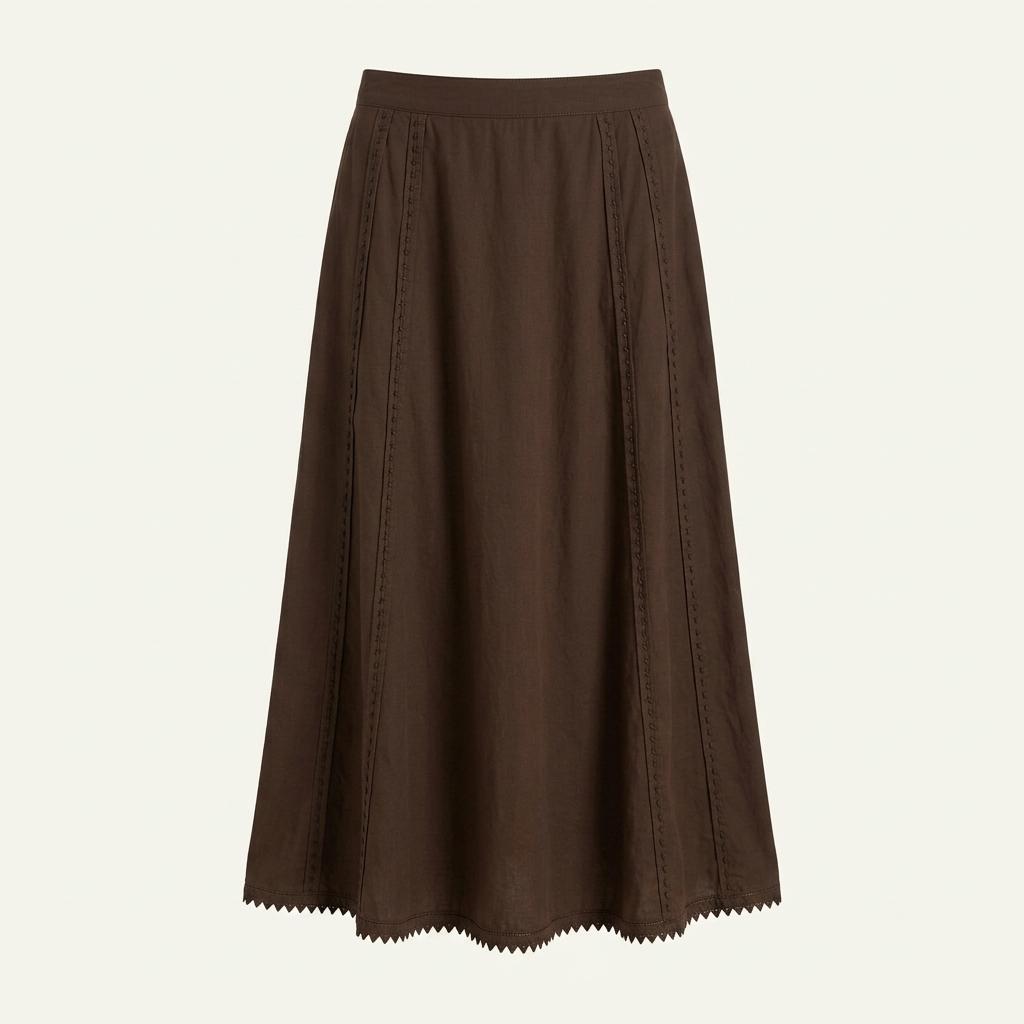 Issey Miyake 이세이미야케 하트 브라운 디테일 롱스커트 1