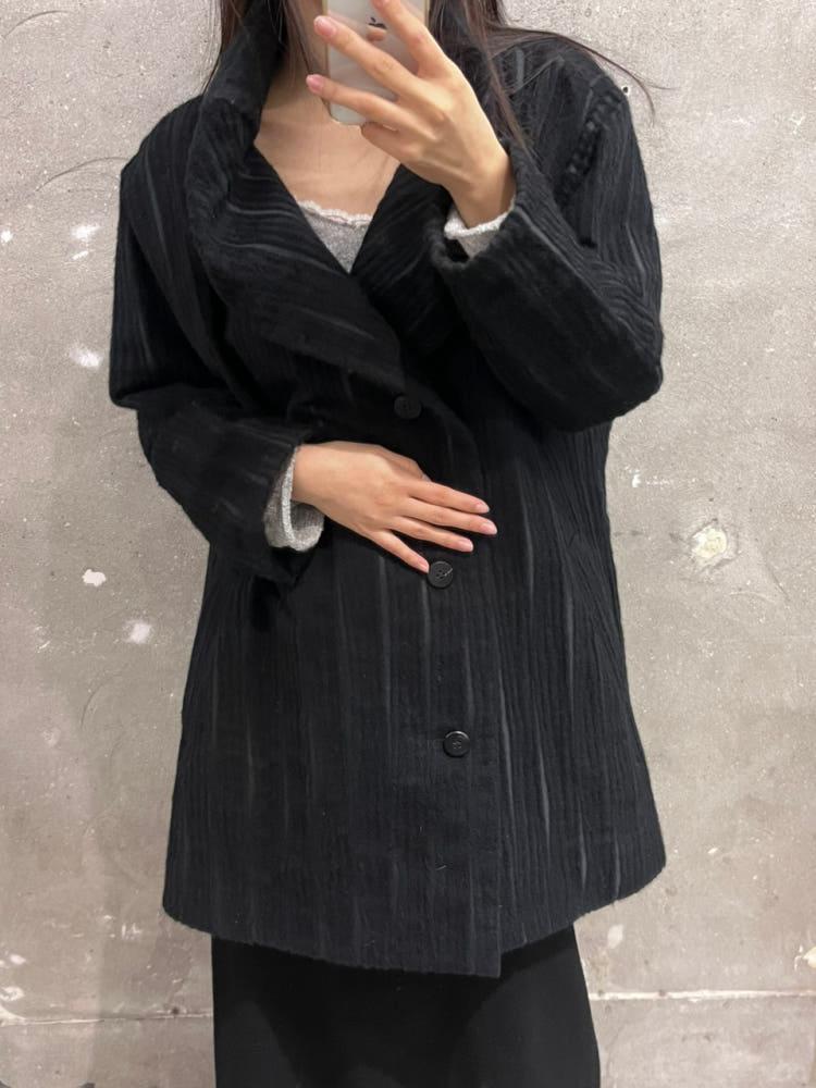 Issey Miyake 이세이미야케 블랙 숄카라 울 코트 4