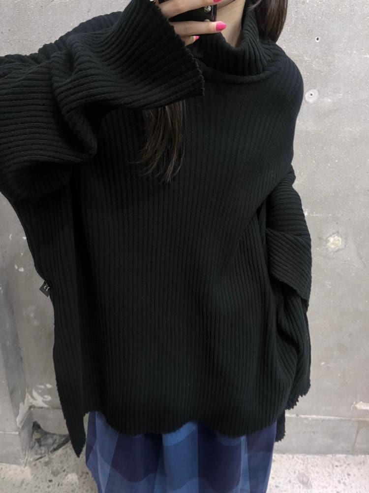 Yohji Yamamoto 요지 야마모토 언발란스 터틀넥 니트 케이프 4