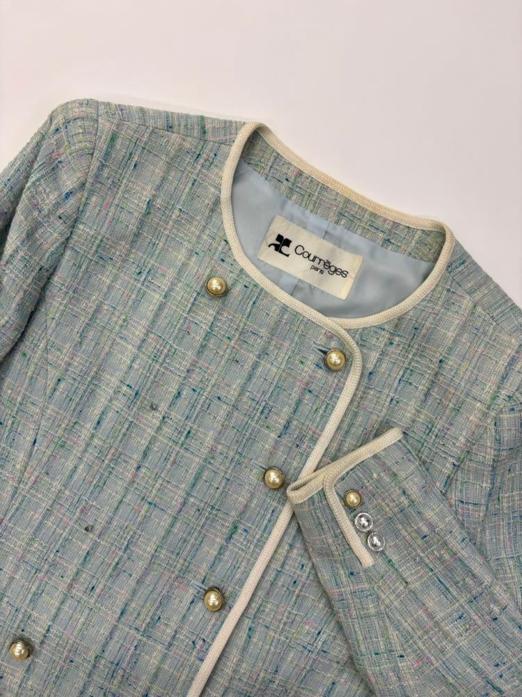 Courreges 꾸레쥬 블루 트위드 셋업 5
