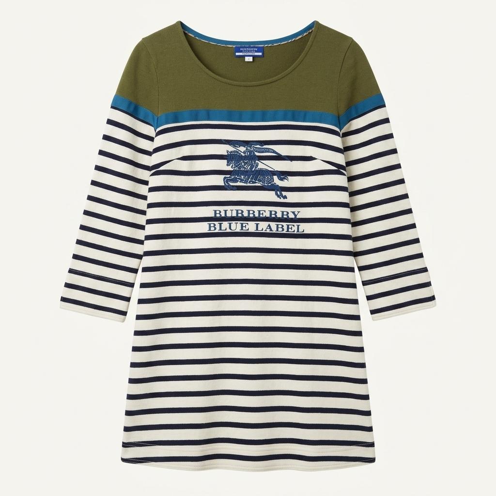 Burberry 버버리 블루라벨 배색 스트라이프 코튼 롱슬리브 1