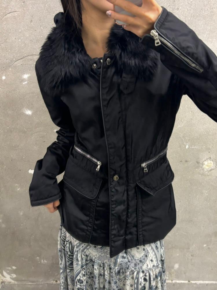 Prada 프라다 블랙 퍼 카라 자켓 3
