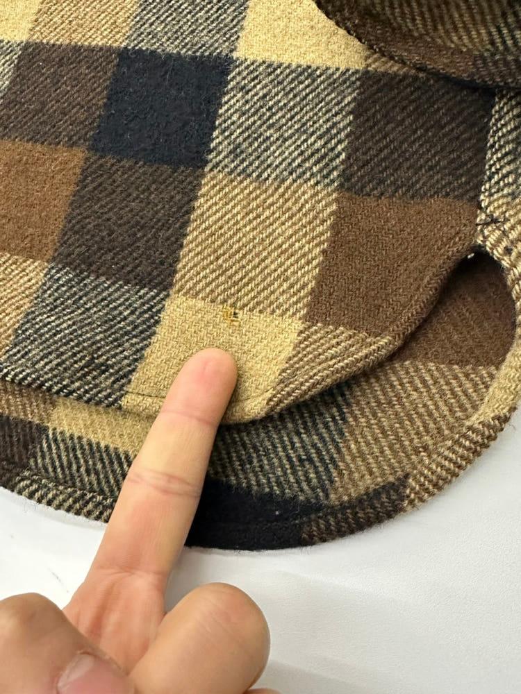 Bape 베이프 브라운 체크 울 카라 럼버잭 오버셔츠 8