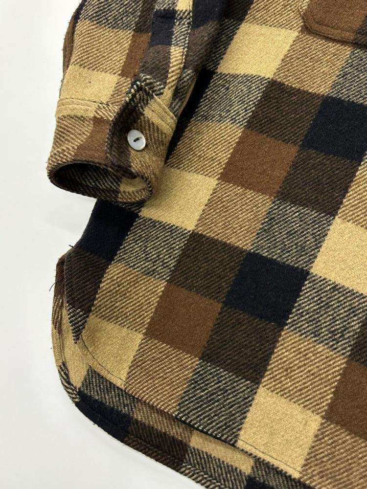 Bape 베이프 브라운 체크 울 카라 럼버잭 오버셔츠 7