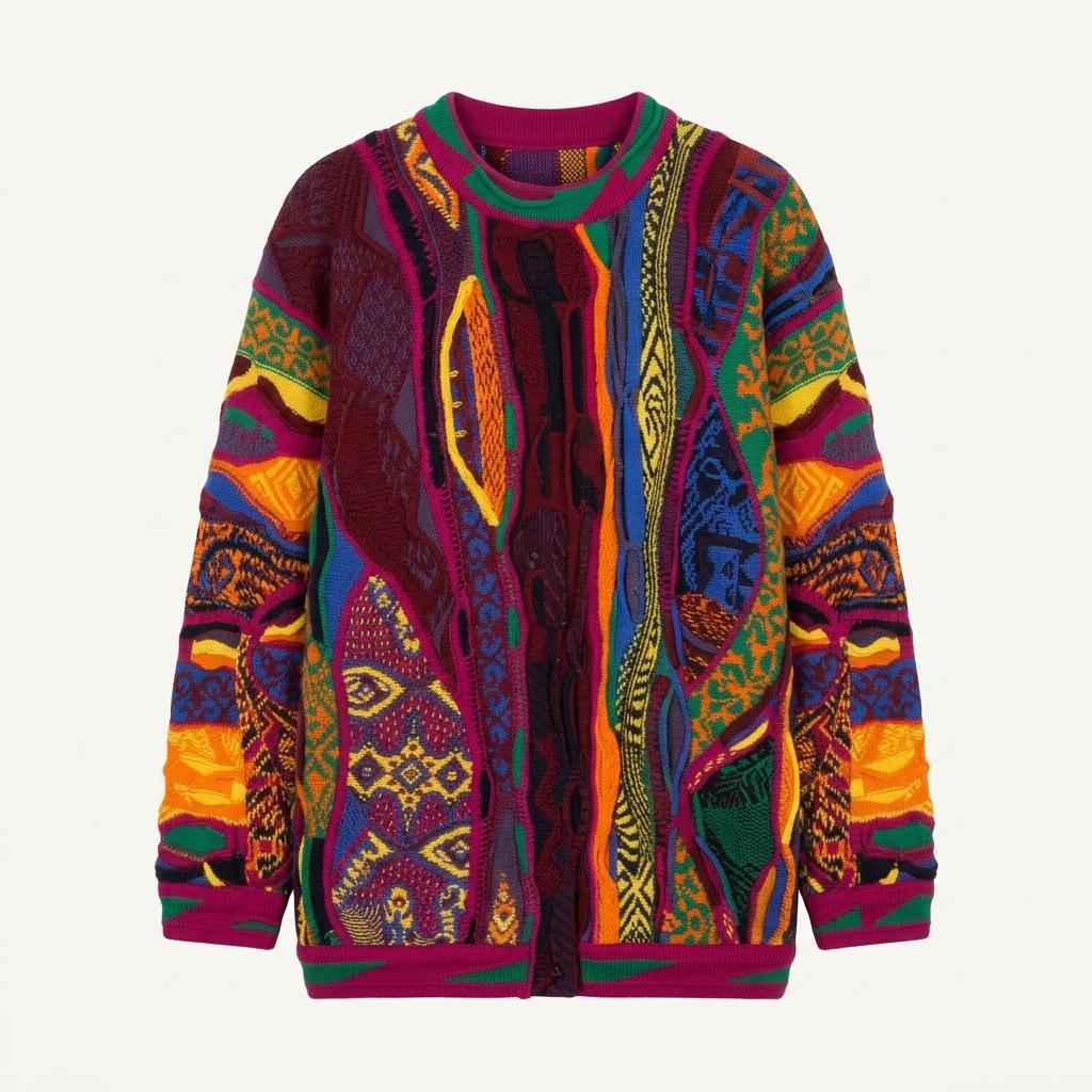 Coogi 쿠지 퓨어 뉴 울 핑크 케이블 니트 1