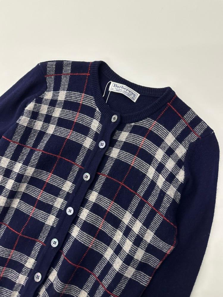 Burberry 버버리 90‘s 램스울 노바체크 가디건 5