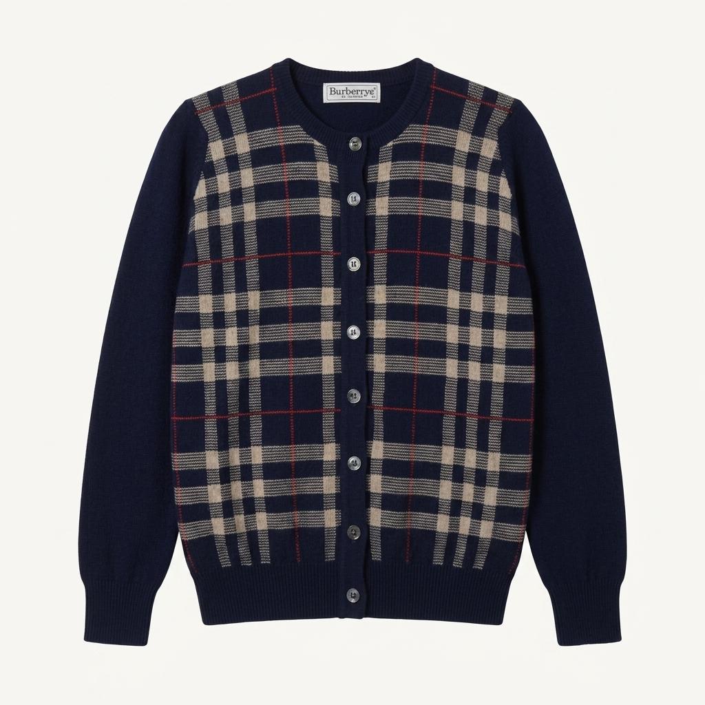 Burberry 버버리 90‘s 램스울 노바체크 가디건 1
