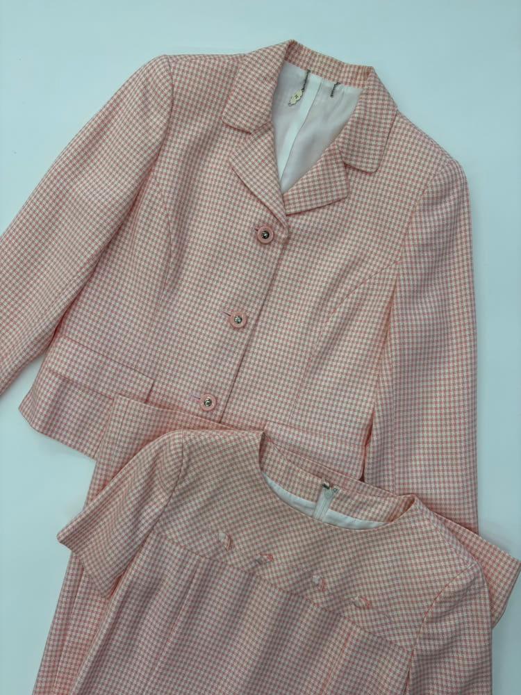 Courreges 꾸레쥬 핑크 트위드 자켓 원피스 셋업 3