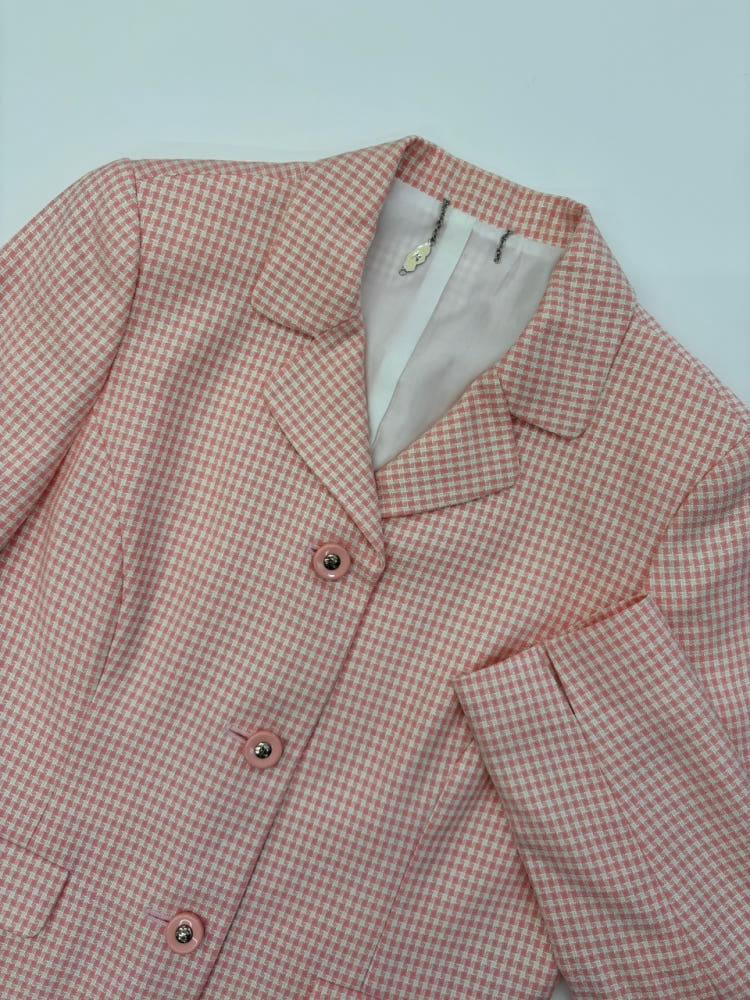 Courreges 꾸레쥬 핑크 트위드 자켓 원피스 셋업 5