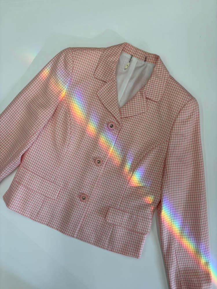 Courreges 꾸레쥬 핑크 트위드 자켓 원피스 셋업 10