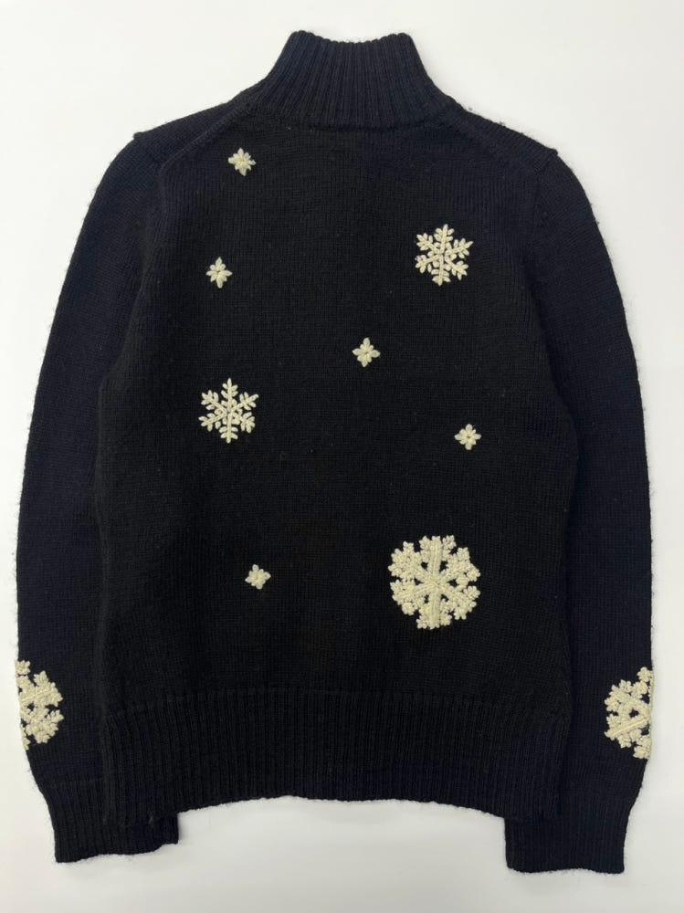 Paul Smith 폴스미스 90‘s 블랙 패턴 자수 울 니트집업 5