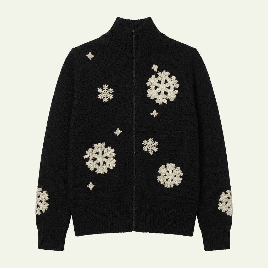 Paul Smith 폴스미스 90‘s 블랙 패턴 자수 울 니트집업 1