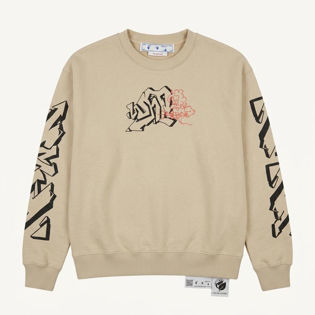 Off-White 22SS 오프화이트 베이지 애로우 스웻셔츠 1