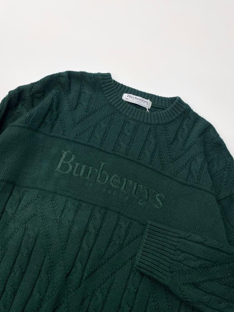 Burberrys 올드 버버리 딥그린 케이블 니트 7