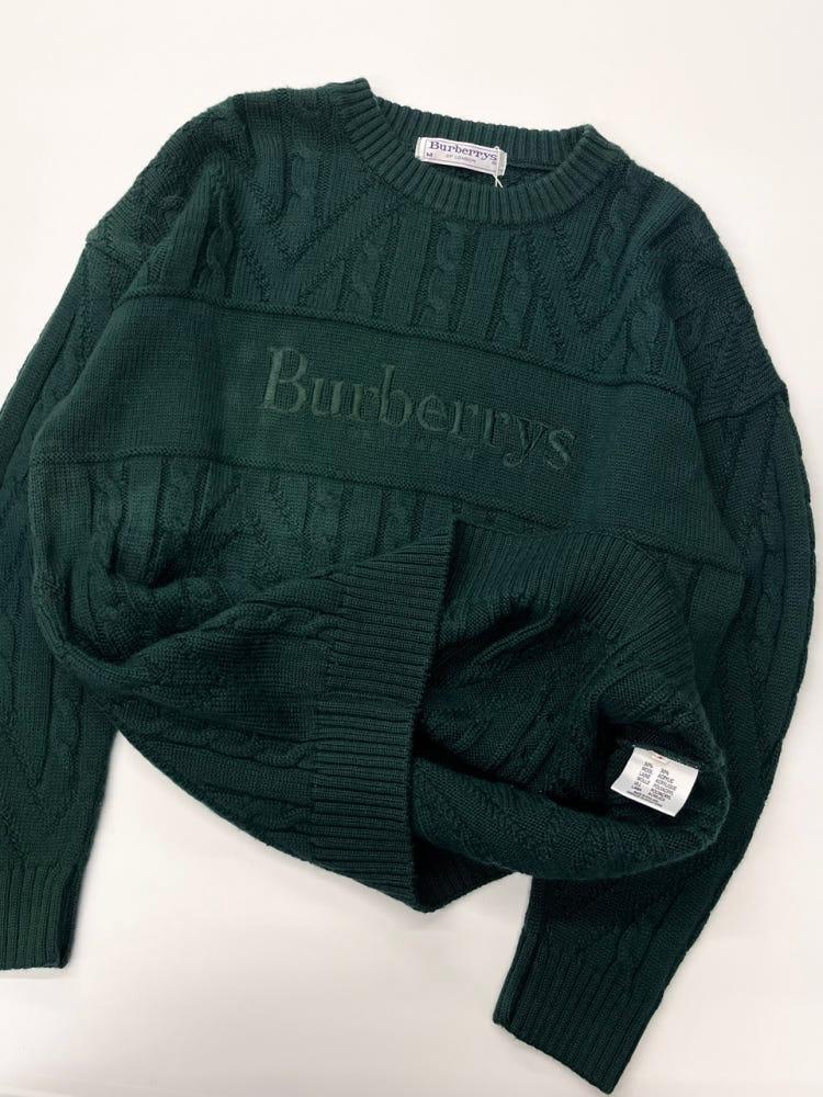 Burberrys 올드 버버리 딥그린 케이블 니트 5