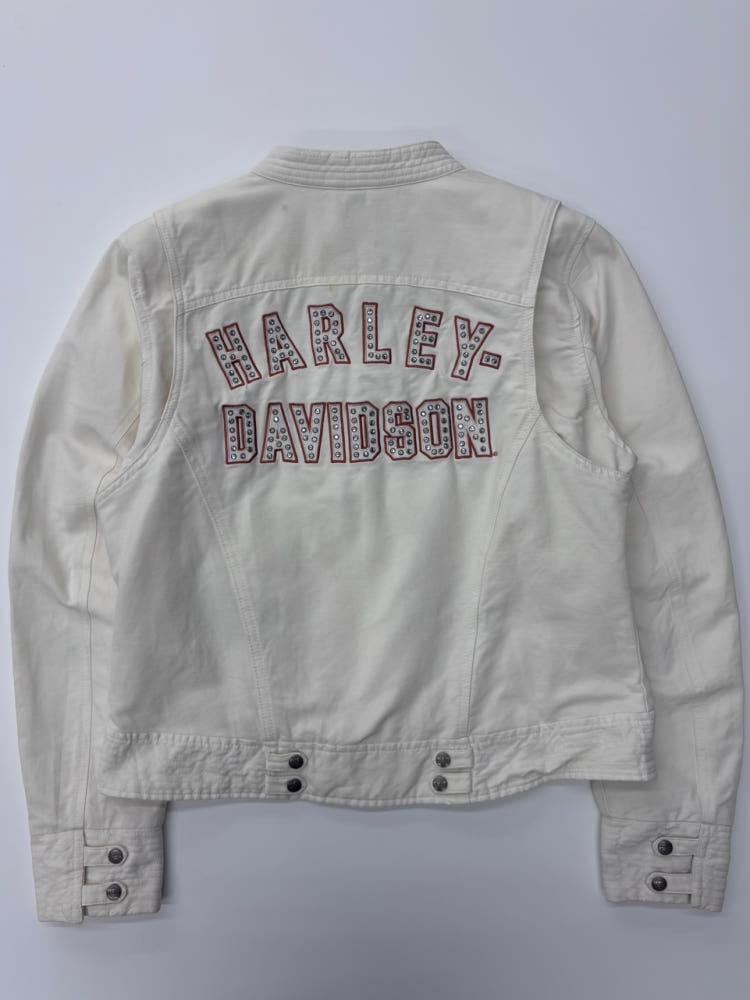 Harley-Davidson 할리데이비슨 아이보리 백로고 코튼 라이더자켓 10