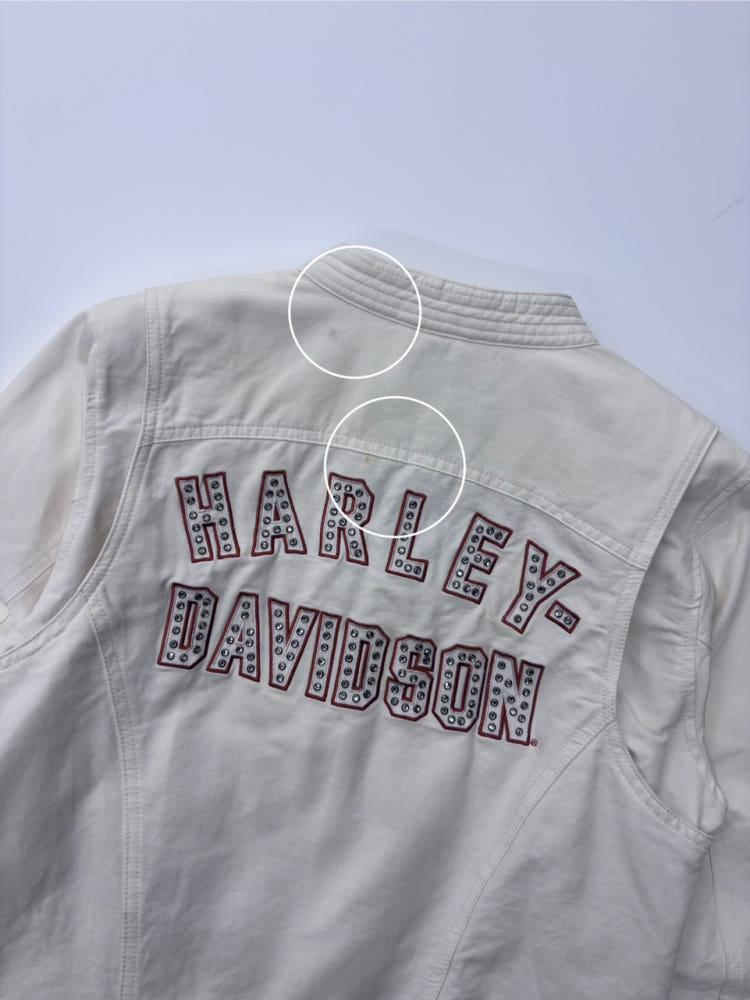 Harley-Davidson 할리데이비슨 아이보리 백로고 코튼 라이더자켓 11