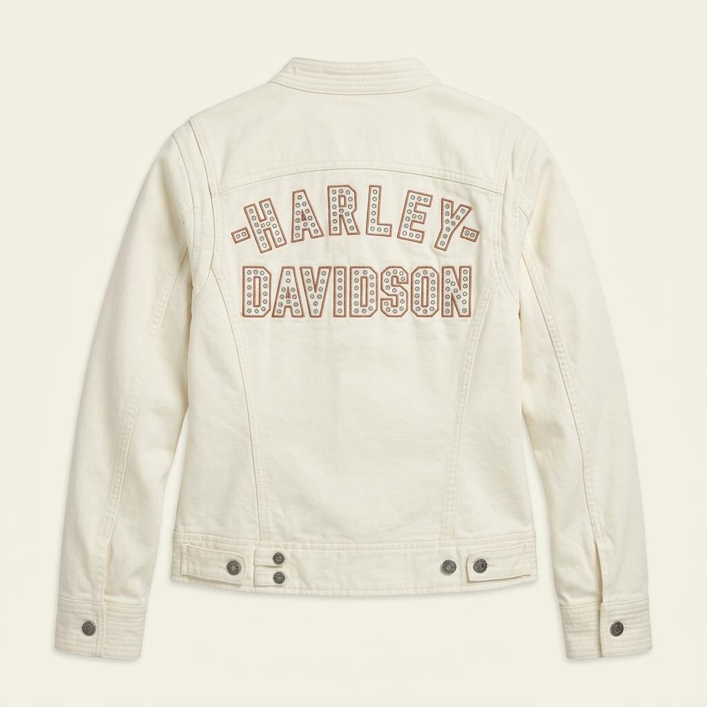 Harley-Davidson 할리데이비슨 아이보리 백로고 코튼 라이더자켓 1