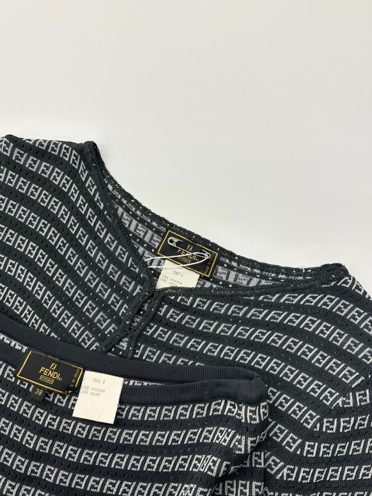 Fendi 펜디 주카 패턴 그레이 레이온 가디건 셋업 6