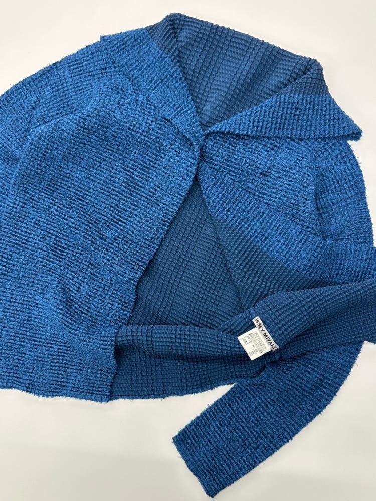 IsseyMiyake 이세이미야케 블루 폴리 카라 가디건 5