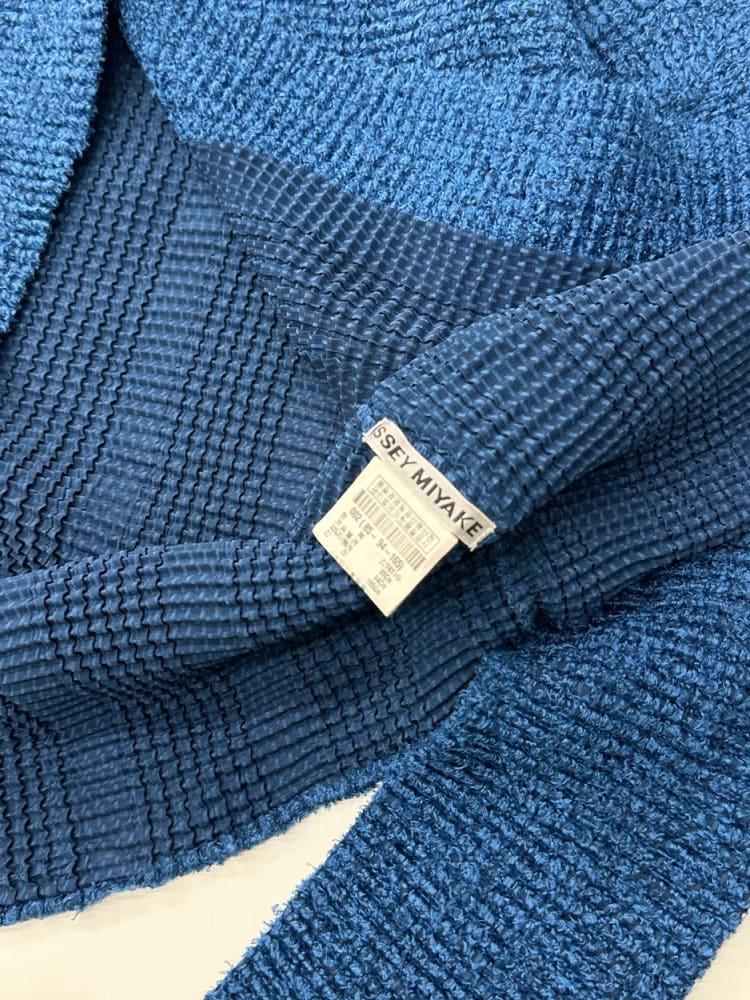 IsseyMiyake 이세이미야케 블루 폴리 카라 가디건 10