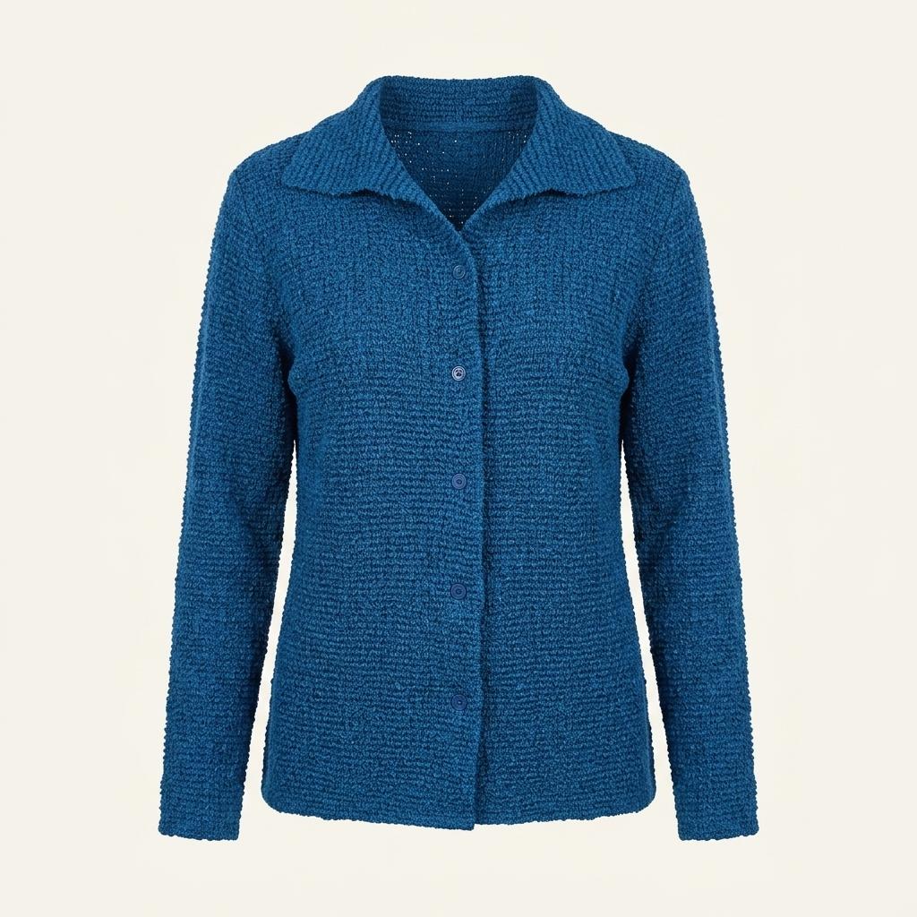 IsseyMiyake 이세이미야케 블루 폴리 카라 가디건 1