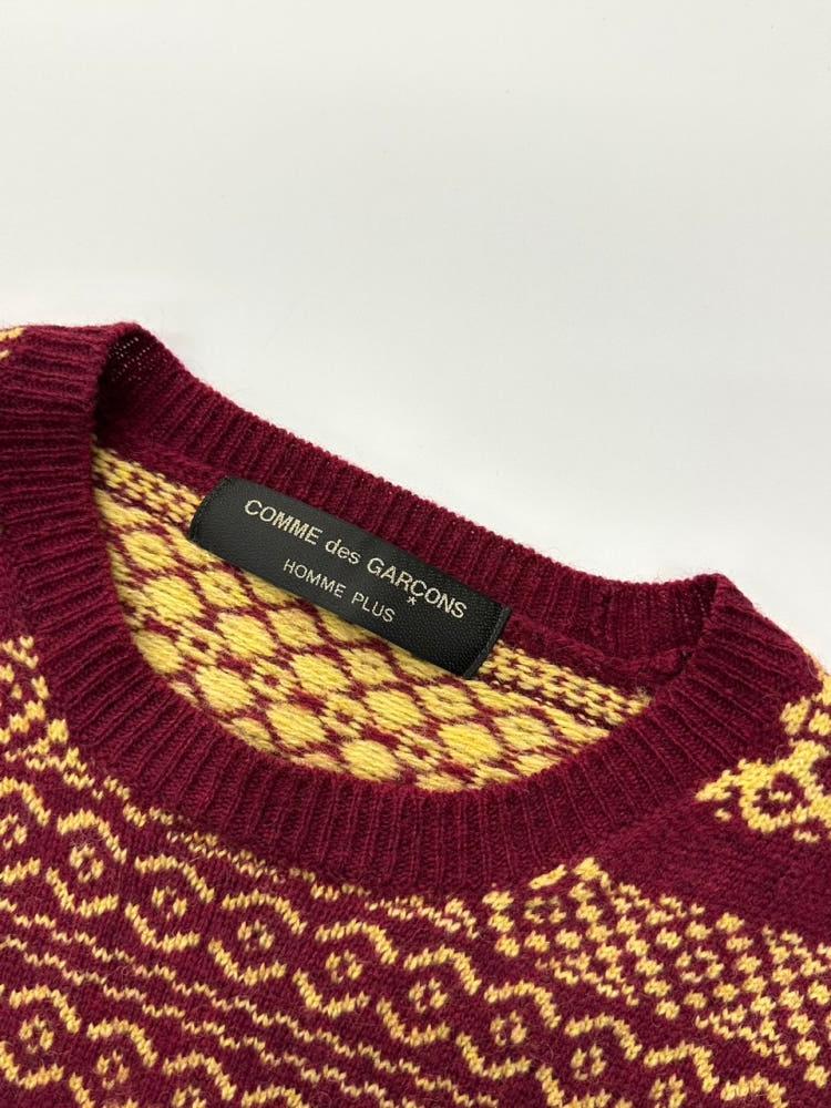 (중고) Comme des Garcons 꼼데가르송 2002's 에스닉 버건디 울 니트 7