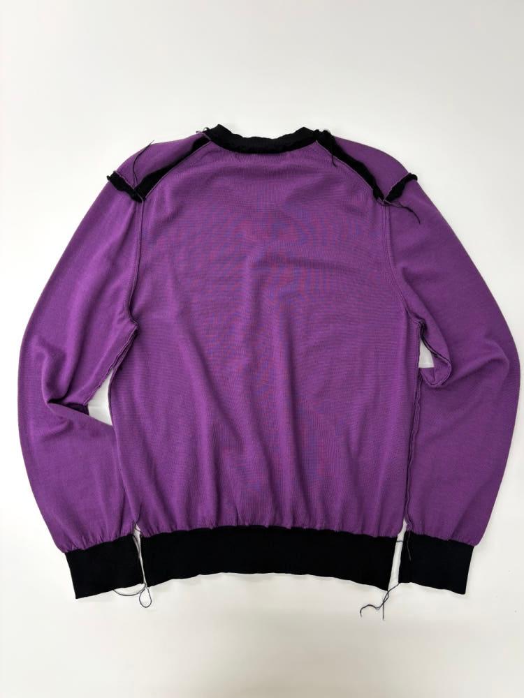 (중고) Comme des Garcons 꼼데가르송 옴므 플러스 퍼플 배색 울 니트 8