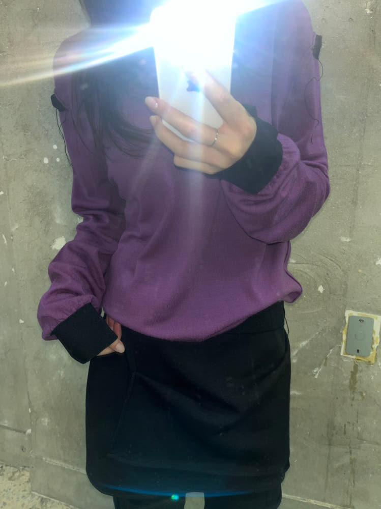 (중고) Comme des Garcons 꼼데가르송 옴므 플러스 퍼플 배색 울 니트 5